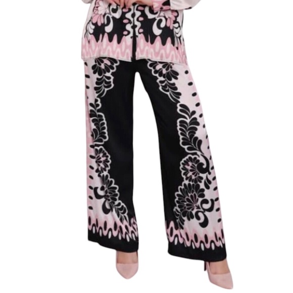 Rachel Zoe Wide Leg Palazzo Pants Silky Fabric High Rise Floral Size Small - Picture 3 of 9